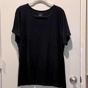 Lane Bryant Classic Black Short Sleeve Tee with cut out